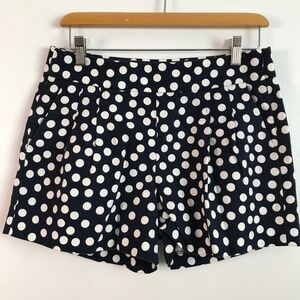 J CREW WOMENS SHORTS NAVY POLKA DOT FLAT FRONT 4